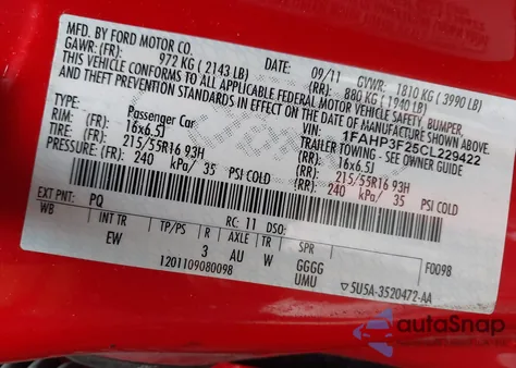 2012 Ford Focus Se from USA, damaged, VIN 1FAHP3F25CL229422
